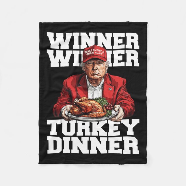 Funny Spaß Trump Gewinner Türkei Abendessen als Fleecedecke (Vorderseite)