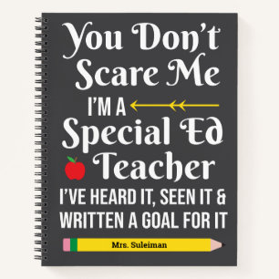 Funny Special Ed Teacher Bewertung männlicher Leh Notizbuch