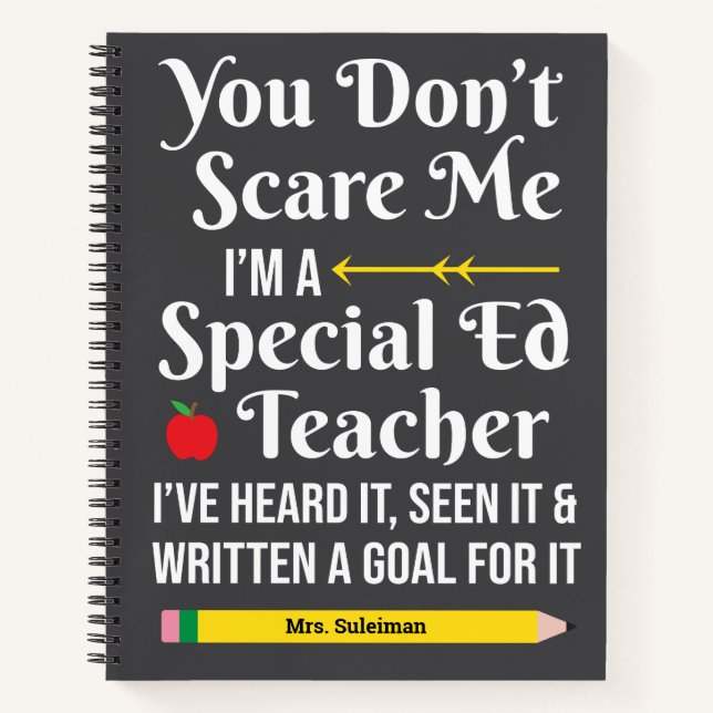 Funny Special Ed Teacher Bewertung männlicher Lehr Notizbuch (Vorderseite)