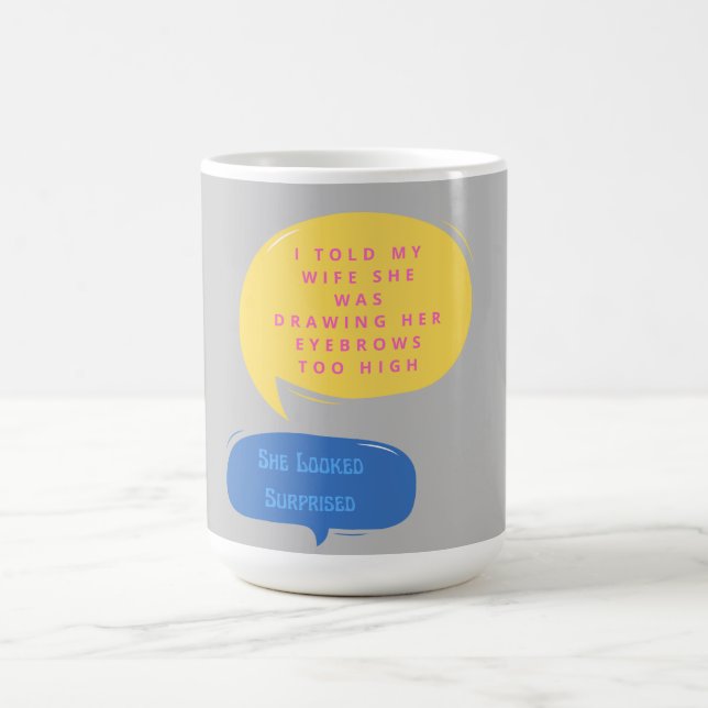 Funny Speech Eyebrows Morphing Tasse (Zentrum)