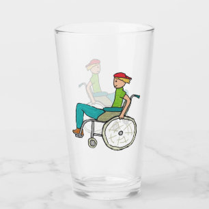Funny Speedy Rollstuhlbenutzer Glas