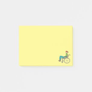 Funny Speedy Rollstuhlbenutzer Post-it Klebezettel