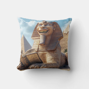 Funny Sphinx Statue Lesen antikes Buch in Ägypten Kissen