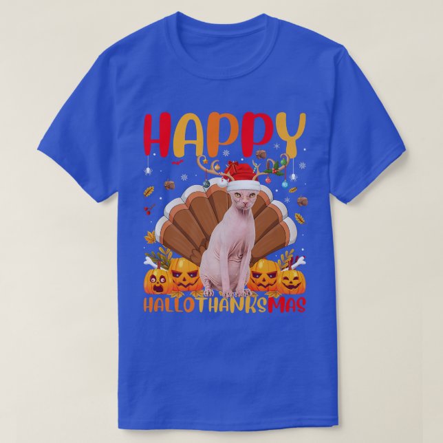 Funny Sphyn Cat Lover Happy Sphyn Cat HelloDankeM T-Shirt (Design vorne)