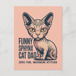 Funny Sphynx Cat Dad Illustration Postkarte