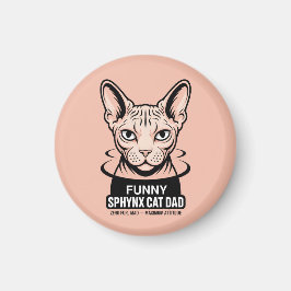 Funny Sphynx Cat Dad Vector Art Magnet