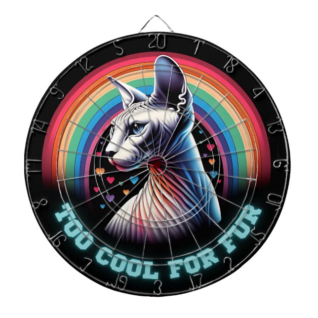 Funny Sphynx Cat Dartboard Games Dartscheibe (vorne)