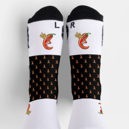 Funny Spicy Chili auf Feuermuster Socken