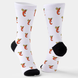 Funny Spicy Chili auf Feuermuster Socken