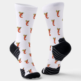Funny Spicy Chili auf Feuermuster Socken