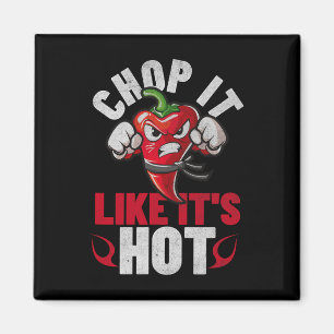 Funny Spicy Chili Karate Design Chile Pepper Spaß Magnet