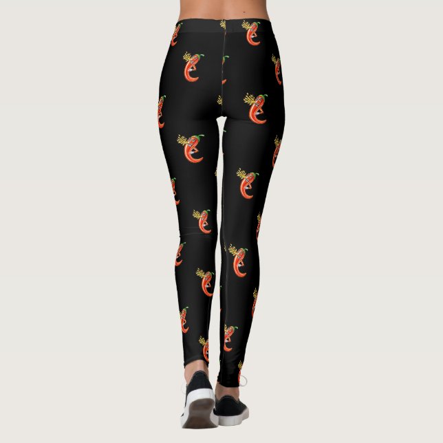 Funny Spicy Chili on Fire Leggings (Rückseite)