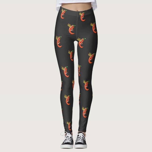 Funny Spicy Chili on Fire Leggings (Vorderseite)