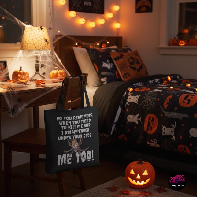 Funny Spider Revenge Halloween Tasche (Sleep tight. The spider didn’t forget. 🕷️🖤)