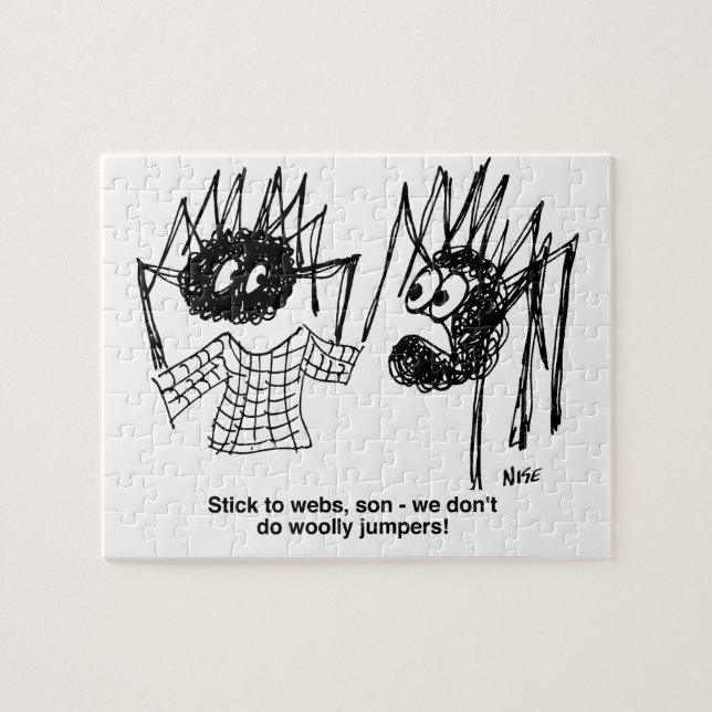 Funny Spiders and Spiders Web Weaving Cartoon (Horizontal)