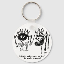 Funny Spiders and Spiders Web Weaving Cartoon Schlüsselanhänger
