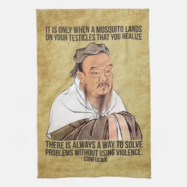 Funny Spiritual Quote - Moskito auf Hoden Geschirrtuch (Vertikal)