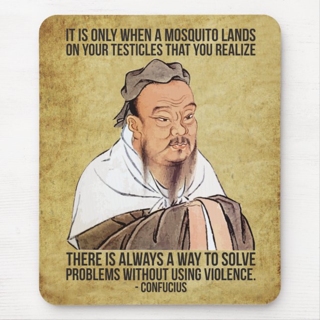 Funny Spiritual Quote - Moskito auf Hoden Mousepad (Vorne)