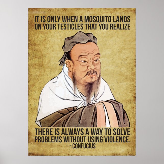 Funny Spiritual Quote - Moskito auf Hoden Poster (Vorne)