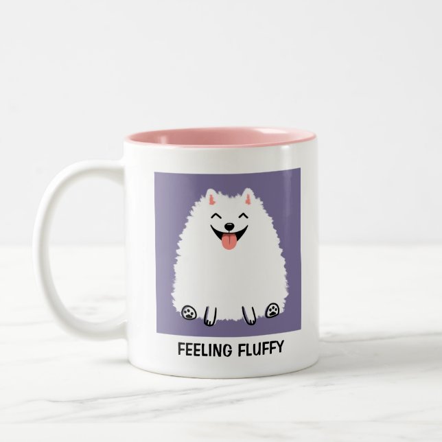 Funny Spitz Gefühl Fluffy Pom tastic Custom Zweifarbige Tasse (Links)