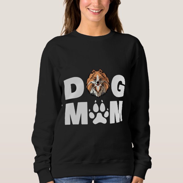 Funny Spitz Hund Mama Liebe R Sweatshirt (Vorderseite)