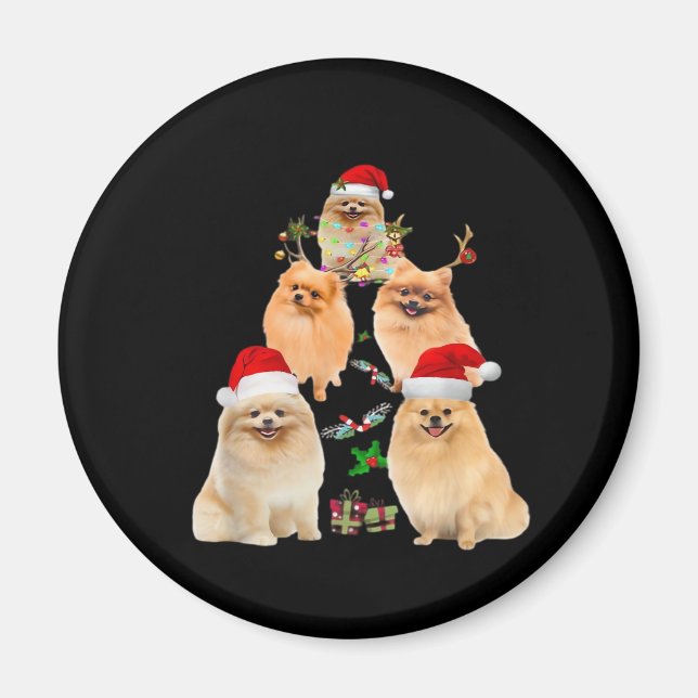 Funny Spitz Weihnachtsbaumdekor Ornament Cos Magnet (Vorne)