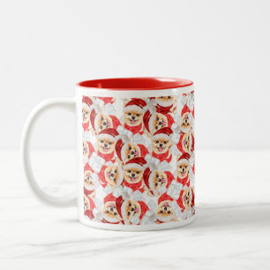 Funny Spitz Weihnachtsmuster Zweifarbige Tasse