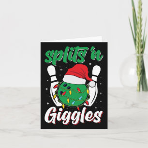 Funny Splits in Giggles Bowling Player Christmas B Karte