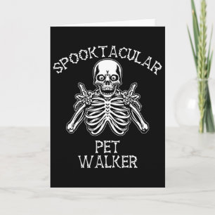 Funny Spooktacular Pet Walker Halloween Karte