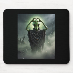 Funny Spooky Alien Heart Hands Horror Poster Hallo Mousepad