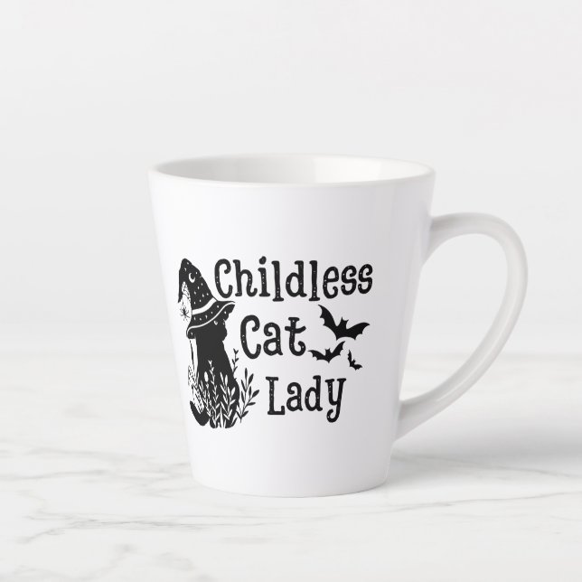 Funny Spooky Cut Kinderlose Katze Lady Milchtasse (Rechts)