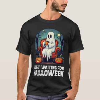 Funny Spooky Geist mit Pumpkin nur für H Gewartet T-Shirt