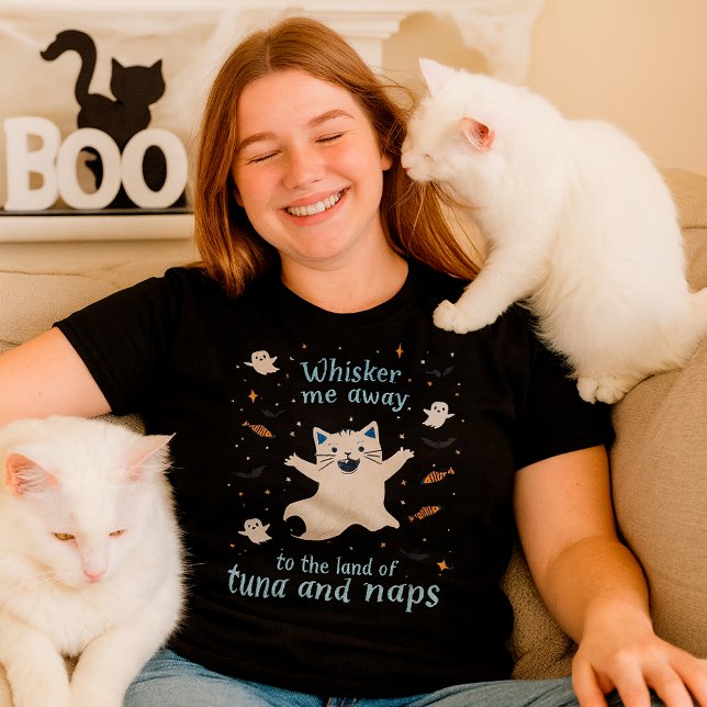 Funny Spooky Ghost-Cat, Cat Lover Kids T-Shirt (Von Creator hochgeladen)