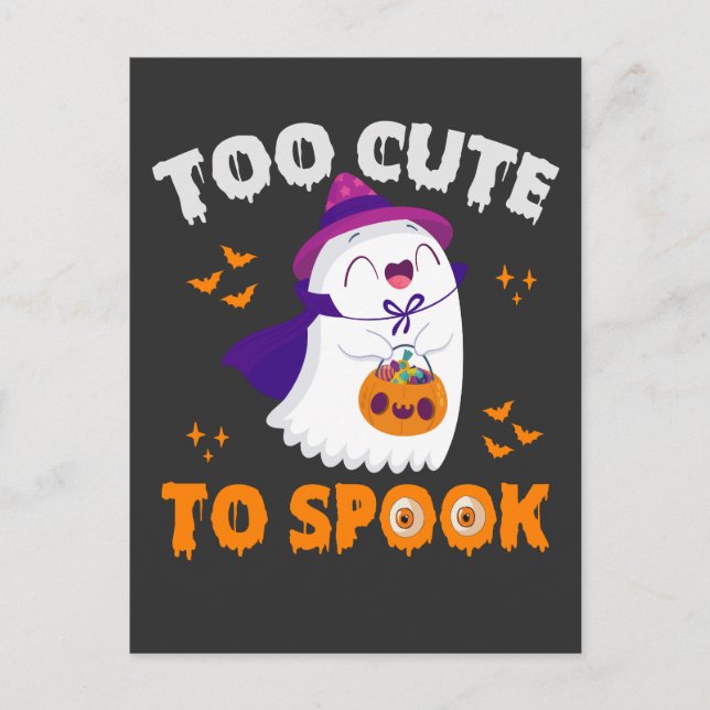 Funny Spooky Groovy Halloween zu Niedlich, um Spoo Postkarte (Vorderseite)