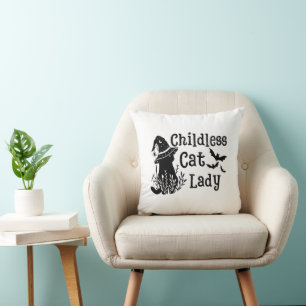 Funny Spooky Niedlich Halloween Kinderlose Katze L Kissen