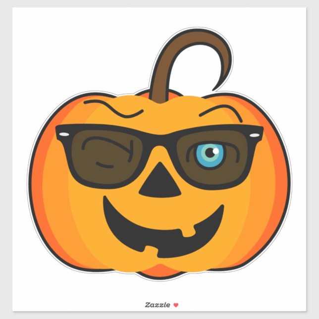 Funny Spooky Pumpkin Iconic Wink S Aufkleber (Blatt)
