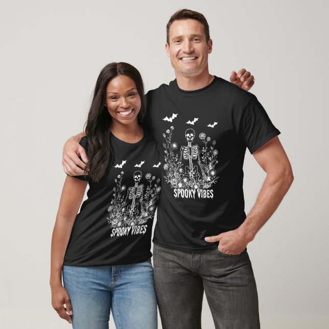 Funny Spooky Vibes Skeleton Halloween T-Shirt (Unisex)
