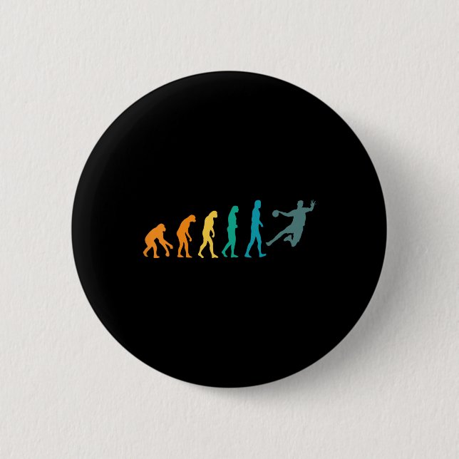 Funny Sport Evolution Handball Button (Vorderseite)