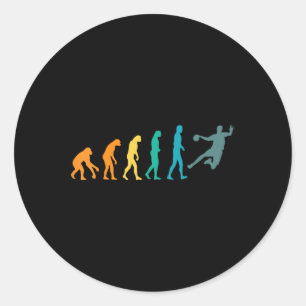 Funny Sport Evolution Handball Runder Aufkleber