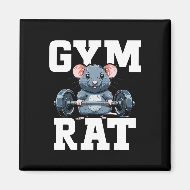 Funny Sport Gym Rat Fitness Bodybuilding Magnet (Vorne)