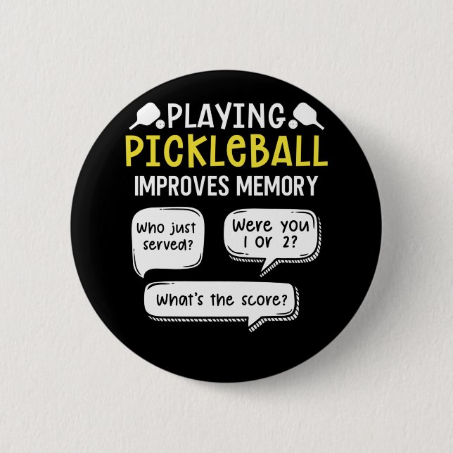 Funny Sports Pickleball Player Button (Vorderseite)