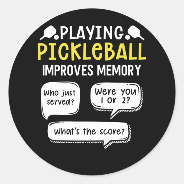 Funny Sports Pickleball Player Runder Aufkleber (Vorderseite)