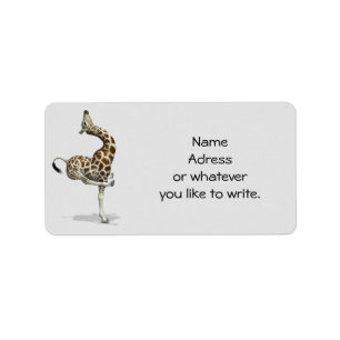 Funny Sporty Giraffe Adressaufkleber