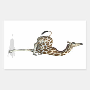 Funny Sporty Giraffe Rechteckiger Aufkleber