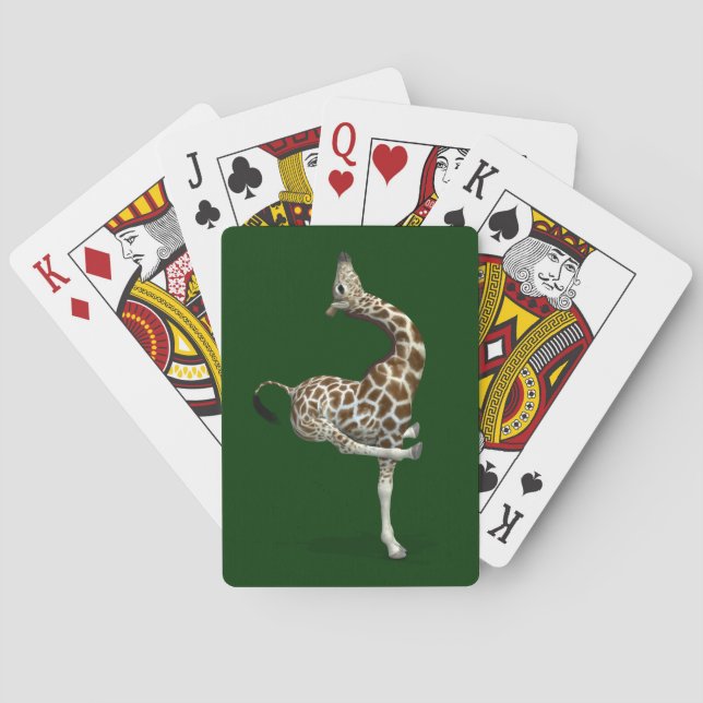 Funny Sporty Giraffe Spielkarten (Rückseite)