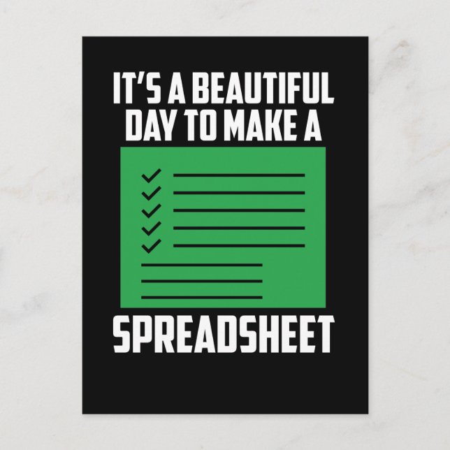 Funny Spreadsheet Accounting CPA Spaß Postkarte (Vorderseite)
