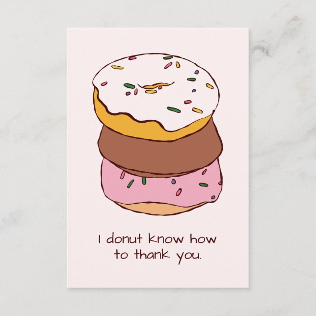 Funny Sprichwort Donut Danke, Ihre Karte (Vorderseite)