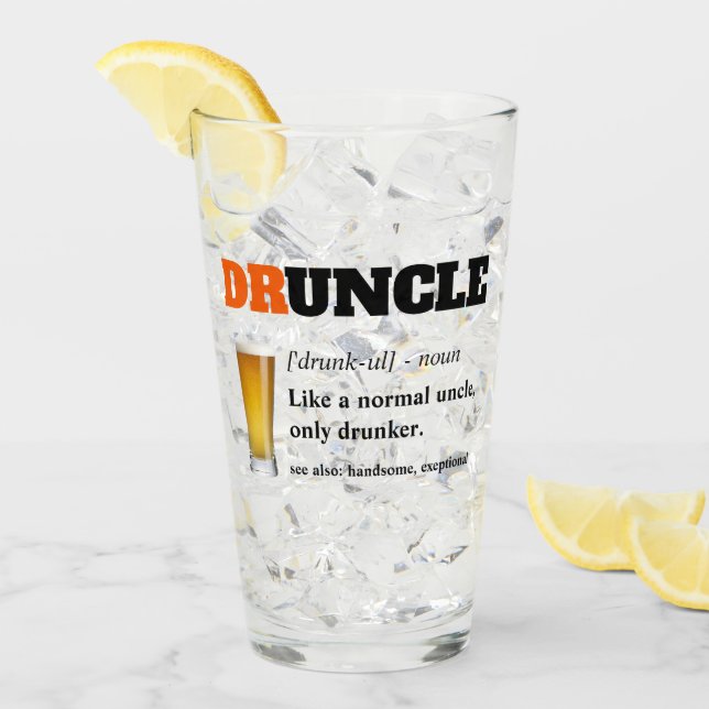 Funny Sprichwort - Druncel Funny Onkel Glas (Vorderseite Ice)