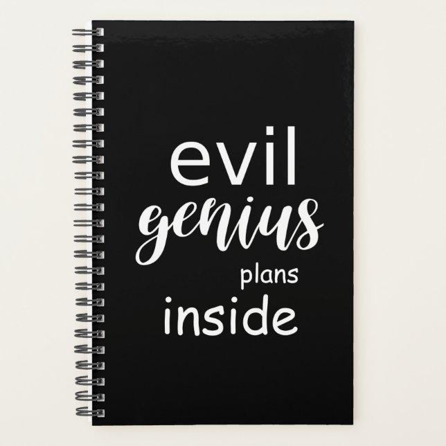 Funny Sprichwort Evil Genius Pläne Innen Planer (Vorderseite)