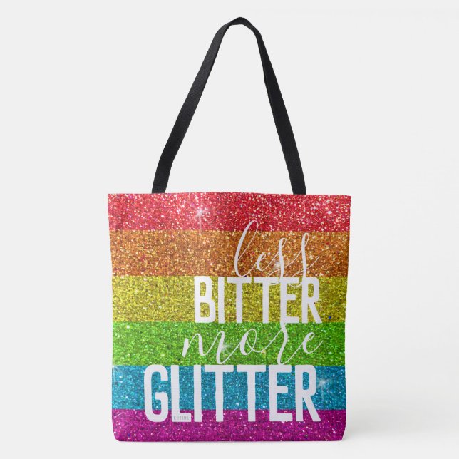 Funny Sprichwort Gay Pride Spaß Rainbow Glitzer Tasche (Vorderseite)